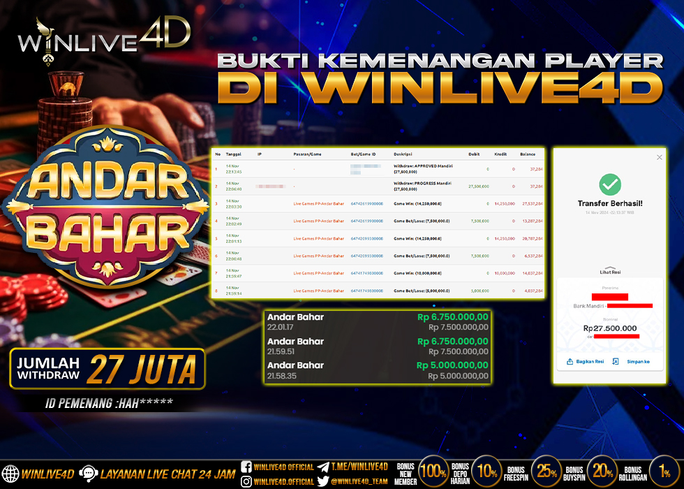 WINLIVE4D JACKPOT LIVE CASINO ANDAR BAHAR