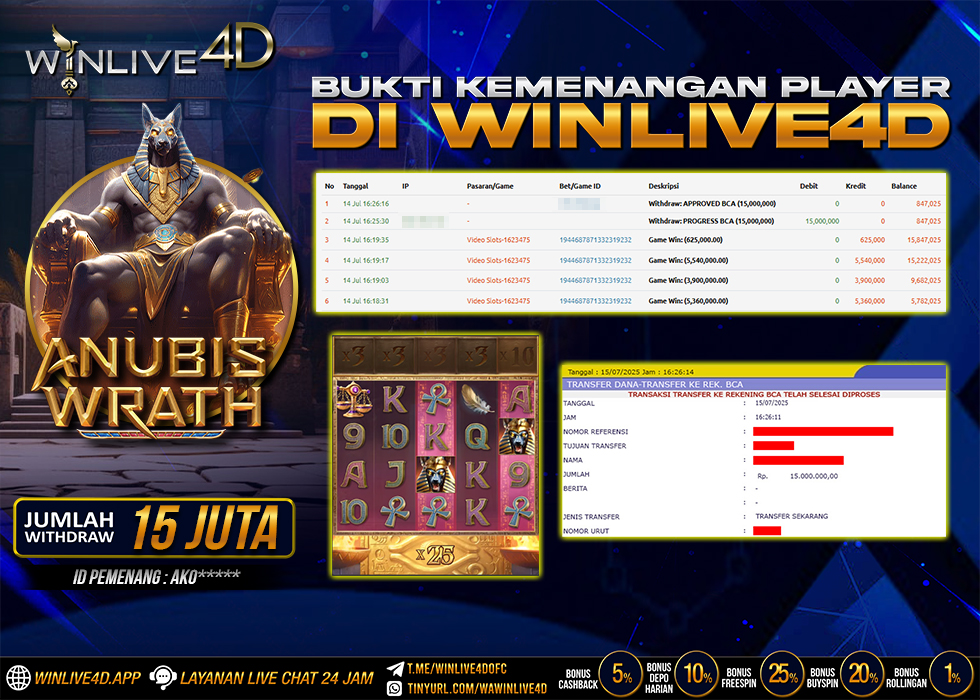WINLIVE4D JACKPOT SLOT ANUBIS WRATH