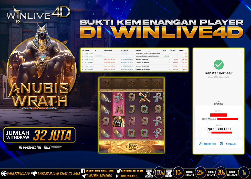 WINLIVE4D JACKPOT SLOT ANUBIS WRATH