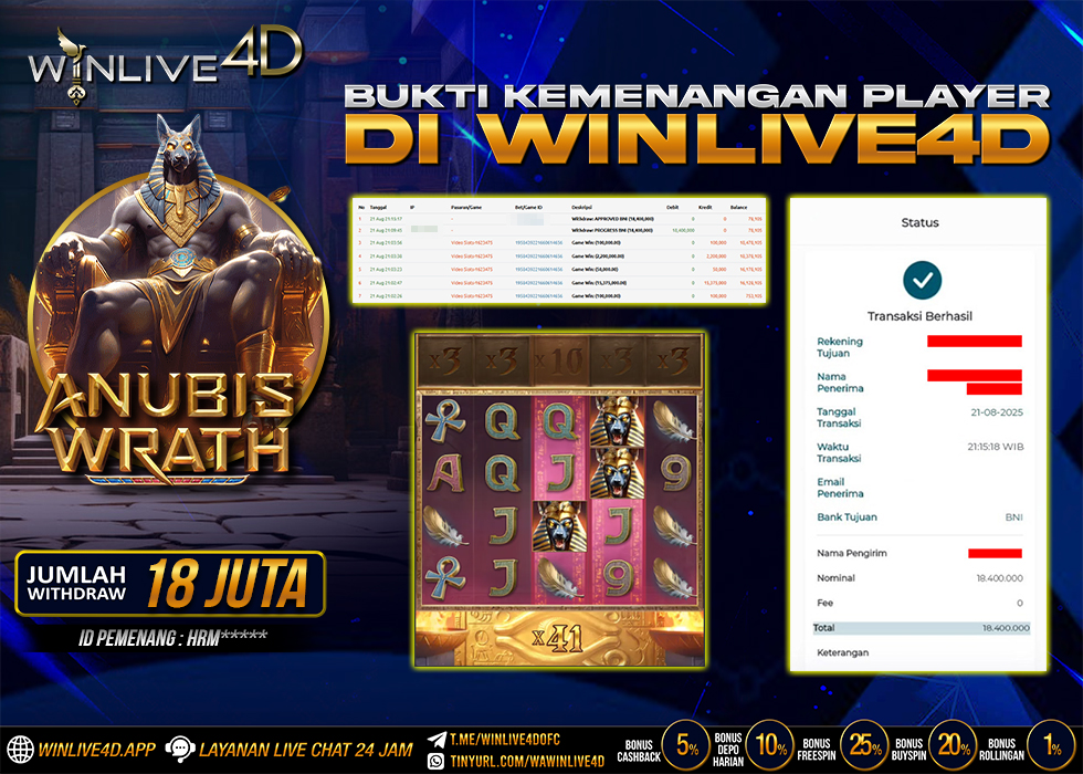 WINLIVE4D JACKPOT SLOT ANUBIS WRATH