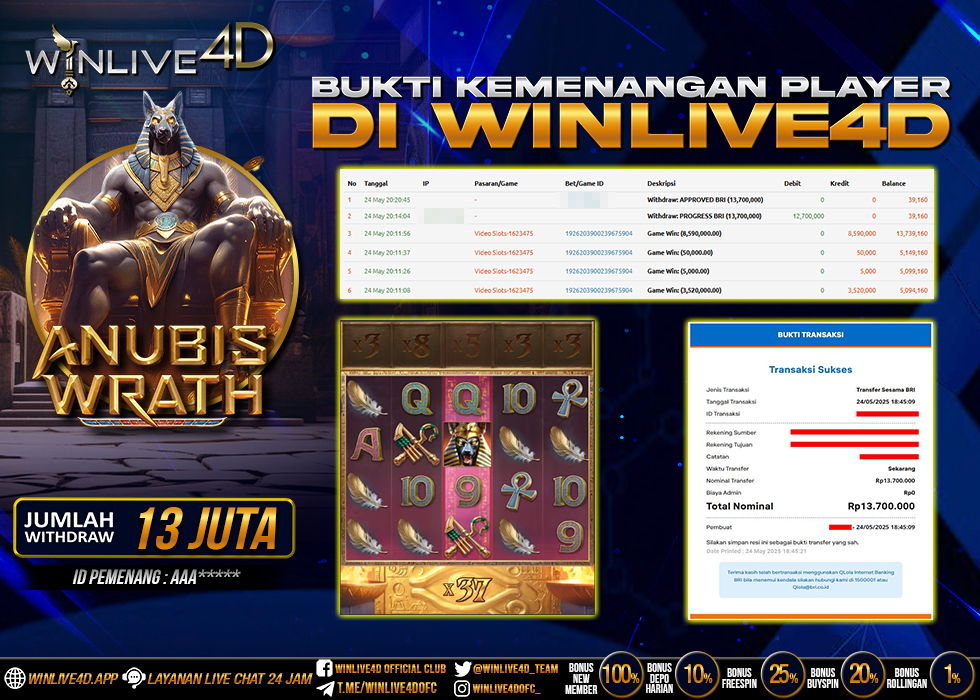 WINLIVE4D JACKPOT SLOT ANUBIS WRATH