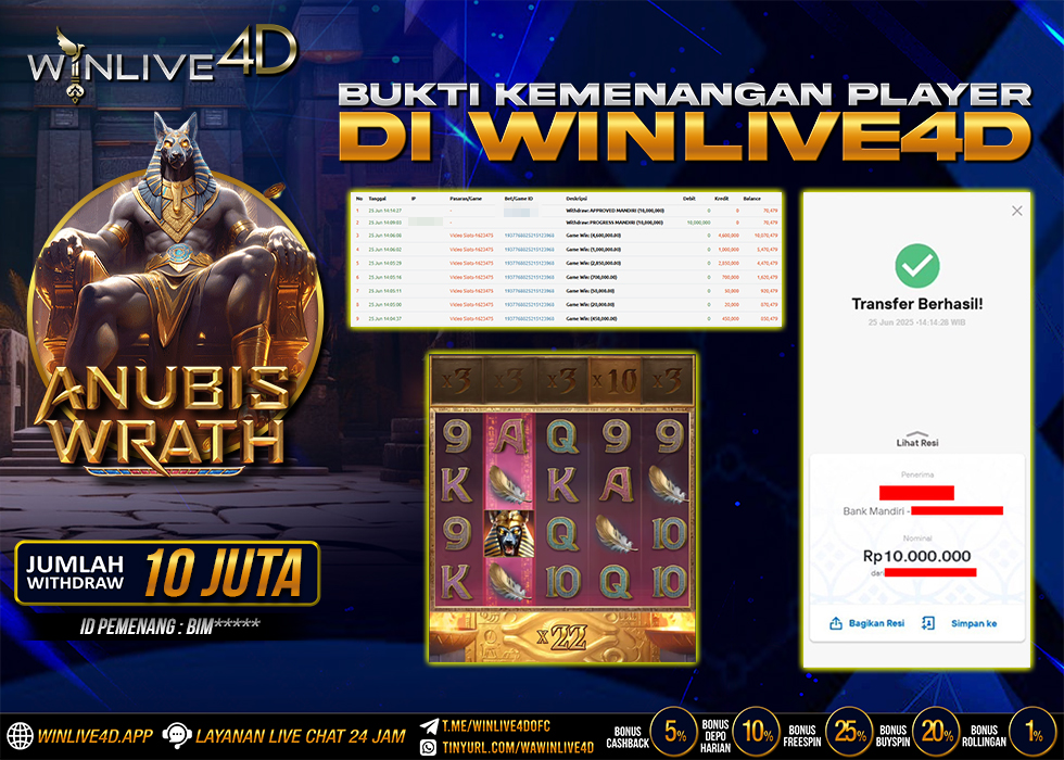 WINLIVE4D JACKPOT SLOT ANUBIS WRATH