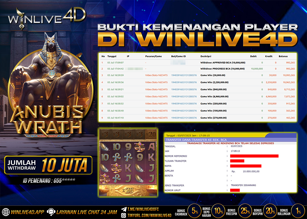 WINLIVE4D JACKPOT SLOT ANUBIS WRATH