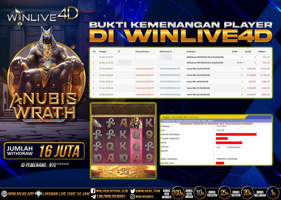 WINLIVE4D JACKPOT SLOT ANUBIS WRATH