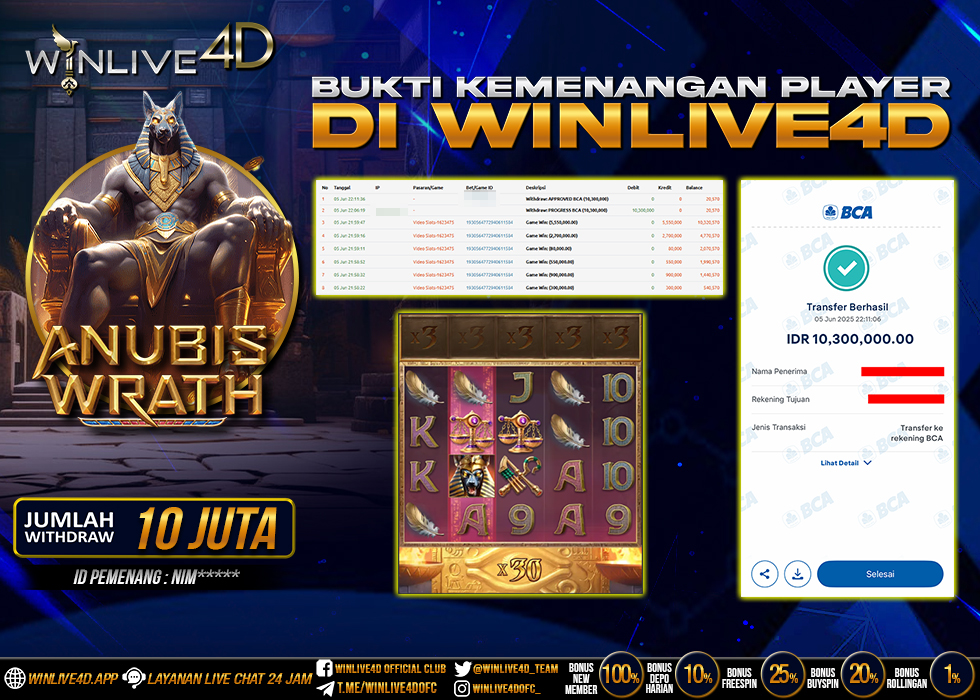 WINLIVE4D JACKPOT SLOT ANUBIS WRATH