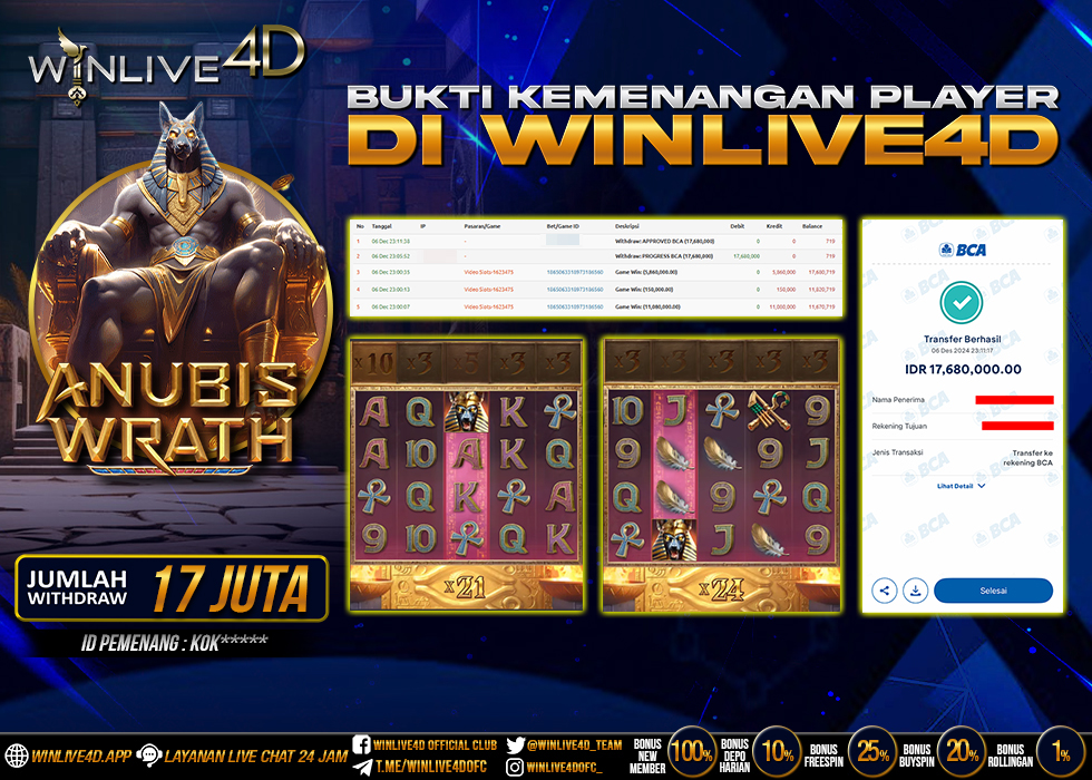 WINLIVE4D JACKPOT SLOT ANUBIS WRATH