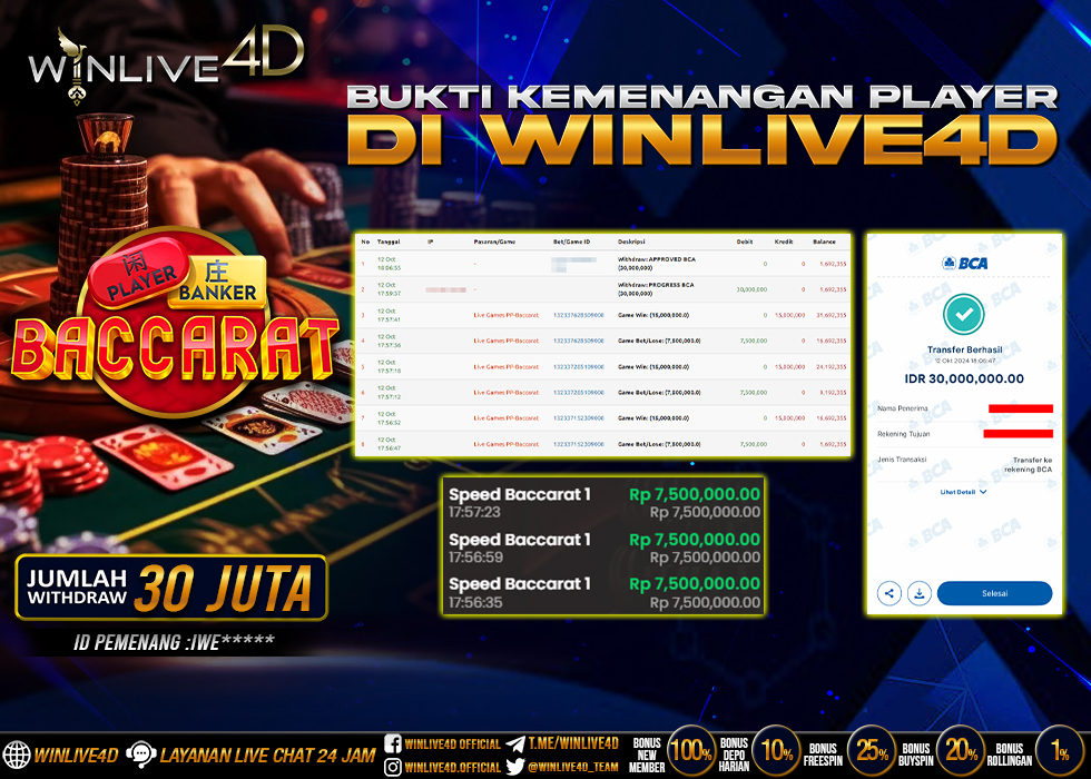 WINLIVE4D JACKPOT LIVE CASINO BACCARAT