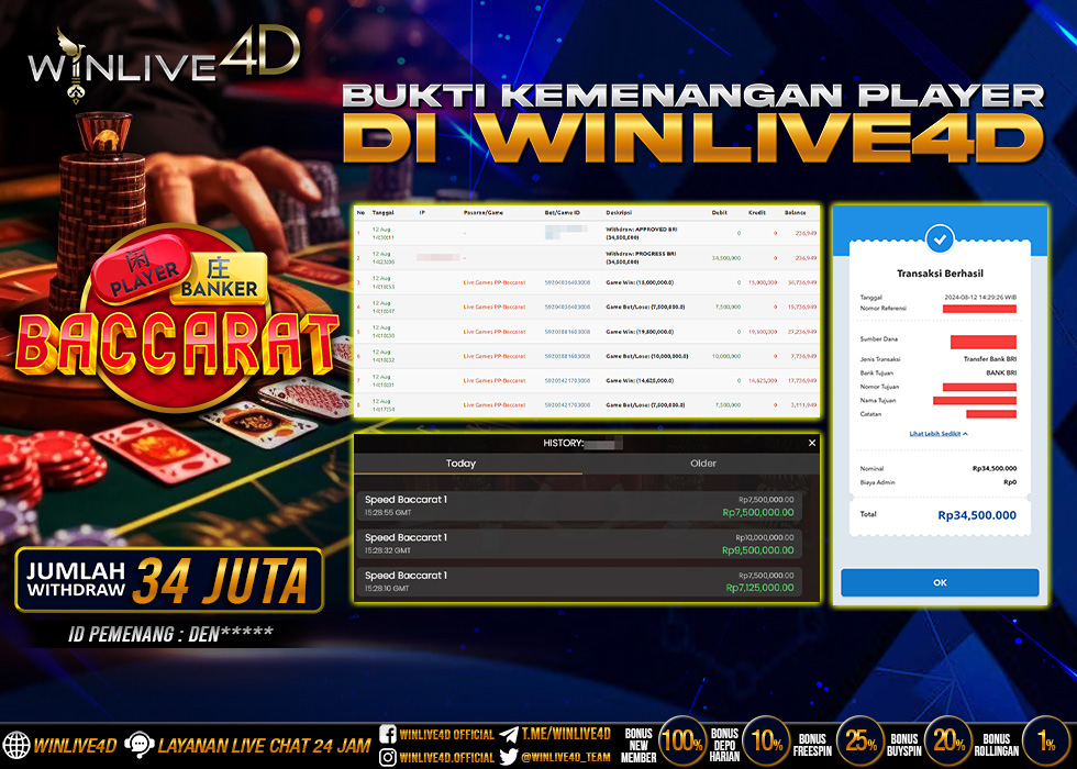 WINLIVE4D JACKPOT LIVE CASINO BACCARAT