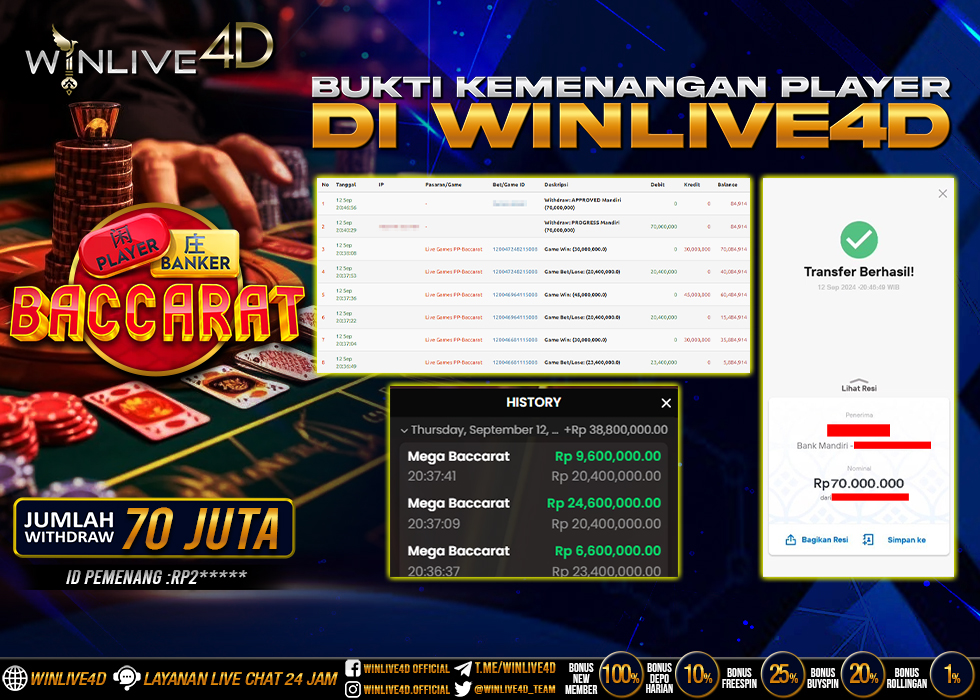 WINLIVE4D JACKPOT LIVE CASINO BACCARAT