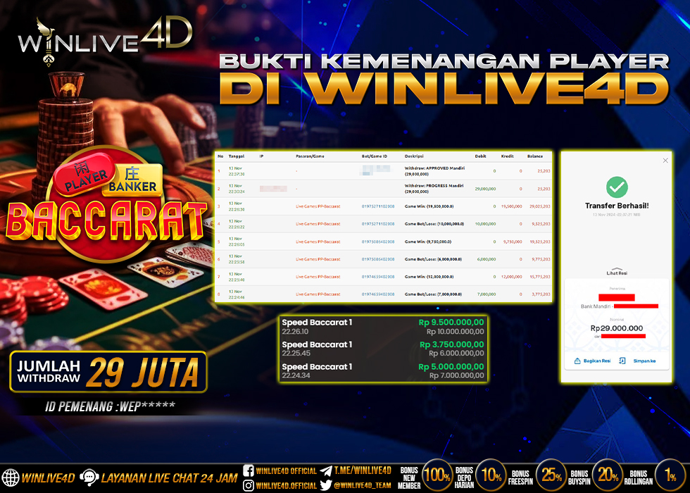 WINLIVE4D JACKPOT LIVE CASINO BACCARAT
