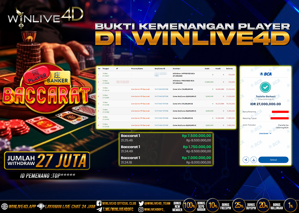 WINLIVE4D JACKPOT LIVE CASINO BACCARAT