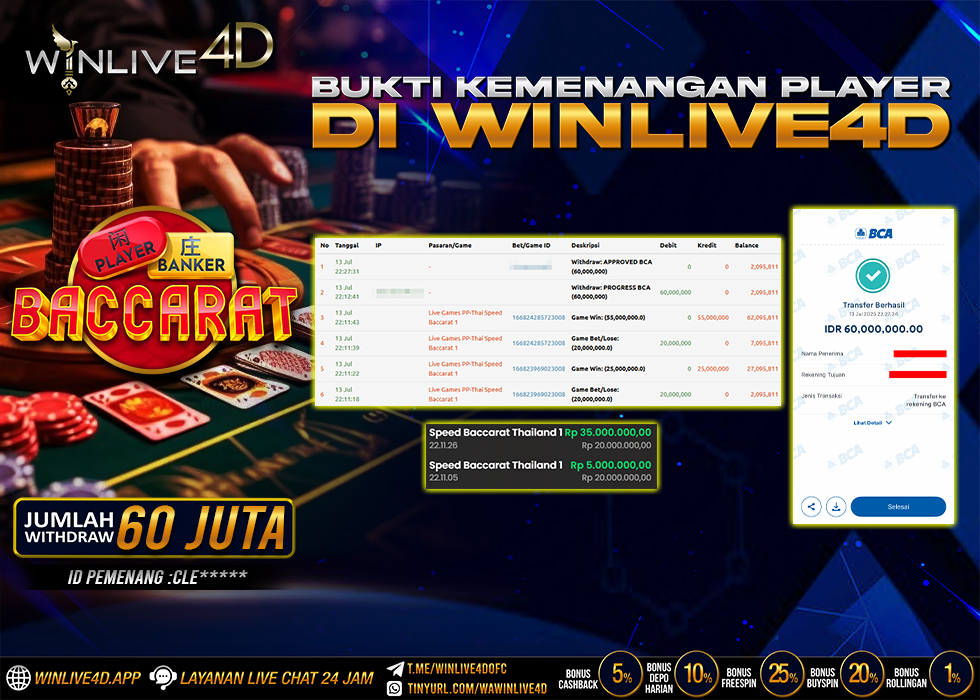 WINLIVE4D JACKPOT LIVE CASINO BACCARAT