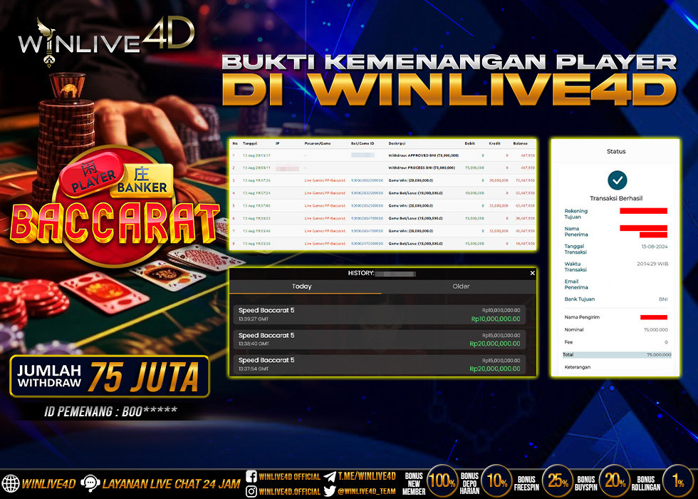 WINLIVE4D JACKPOT LIVE CASINO BACCARAT