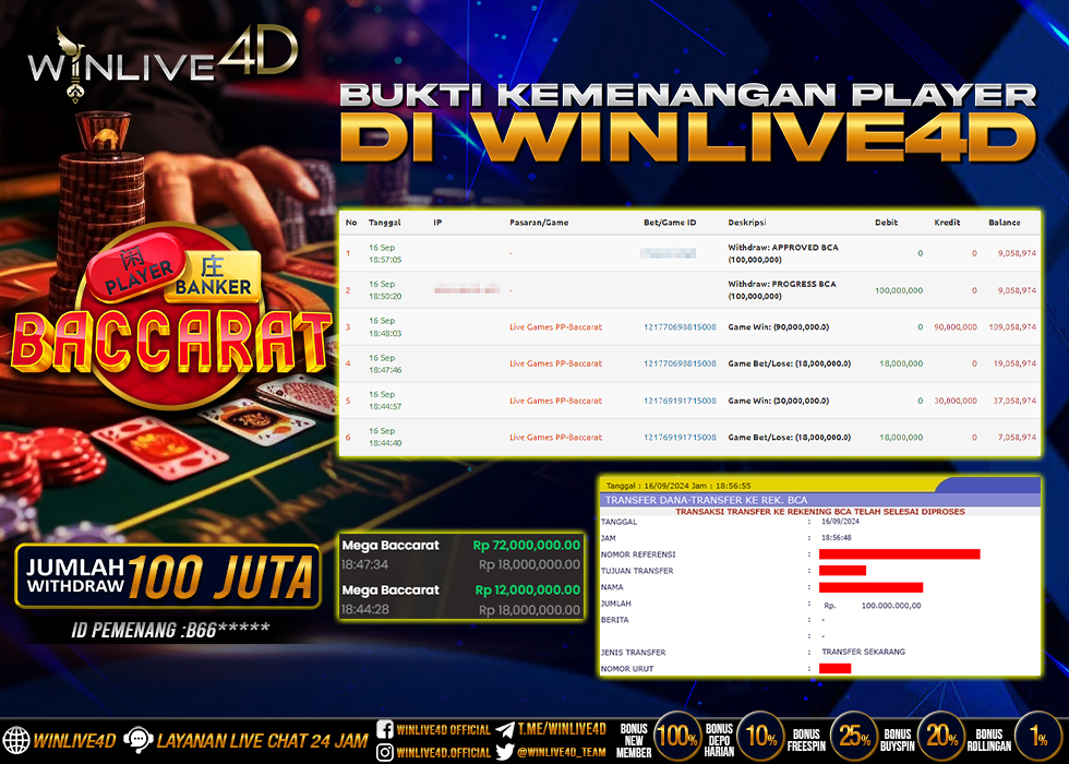 WINLIVE4D JACKPOT LIVE CASINO BACCARAT