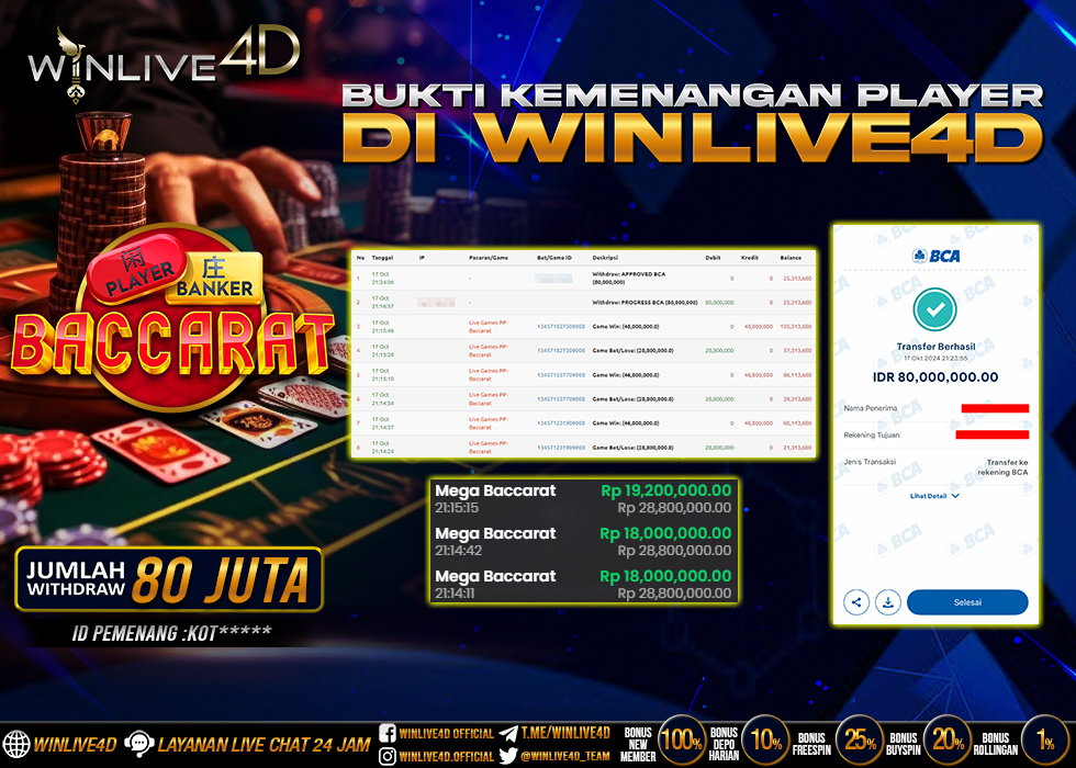 WINLIVE4D JACKPOT LIVE CASINO BACCARAT