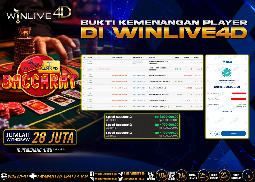 WINLIVE4D JACKPOT LIVE CASINO BACCARAT