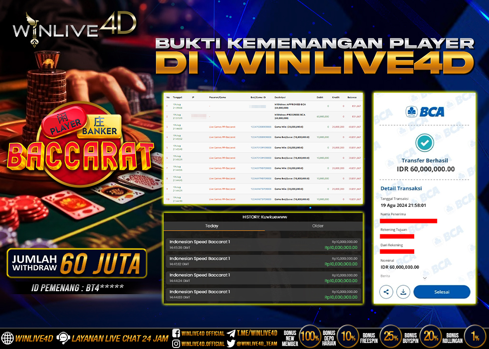 WINLIVE4D JACKPOT LIVE CASINO BACCARAT