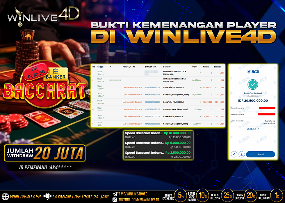 WINLIVE4D JACKPOT LIVE CASINO BACCARAT