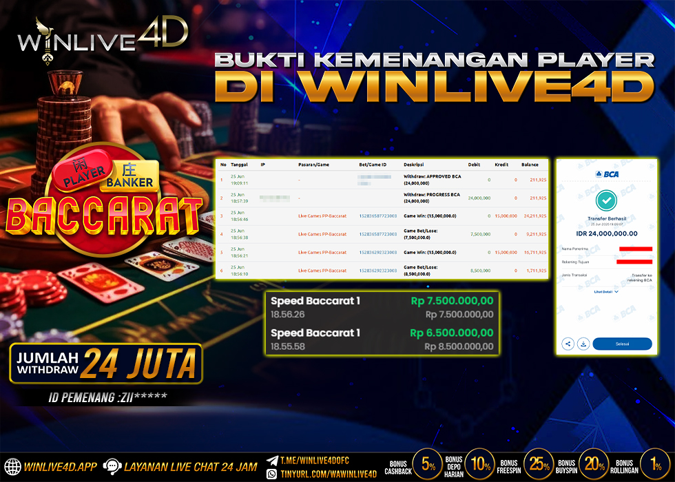 WINLIVE4D JACKPOT LIVE CASINO BACCARAT