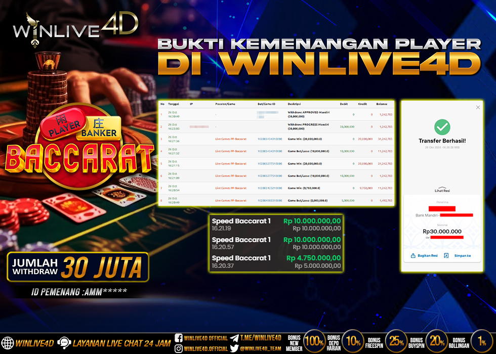WINLIVE4D JACKPOT LIVE CASINO BACCARAT