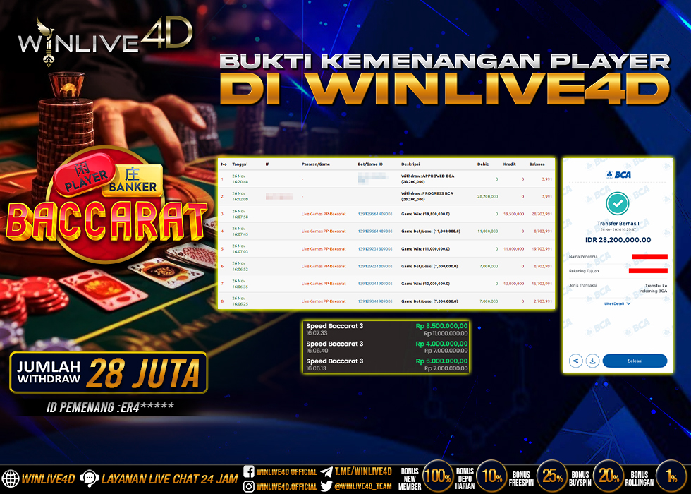 WINLIVE4D JACKPOT LIVE CASINO BACCARAT