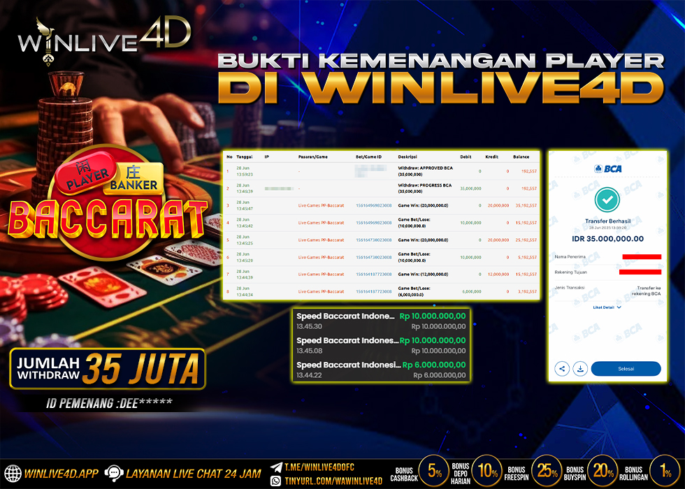 WINLIVE4D JACKPOT LIVE CASINO BACCARAT
