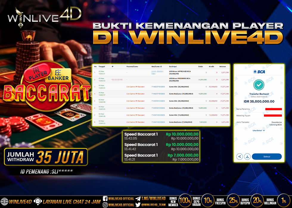 WINLIVE4D JACKPOT LIVE CASINO BACCARAT