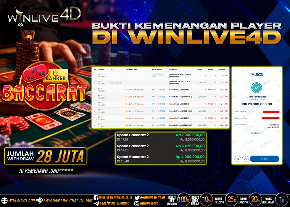 WINLIVE4D JACKPOT LIVE CASINO BACCARAT
