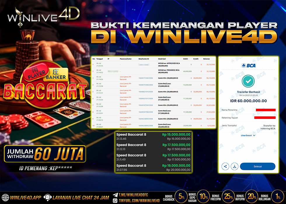WINLIVE4D JACKPOT LIVE CASINO BACCARAT
