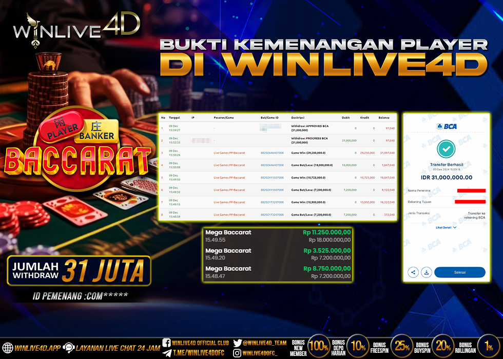 WINLIVE4D JACKPOTbaccarat-9-12-24