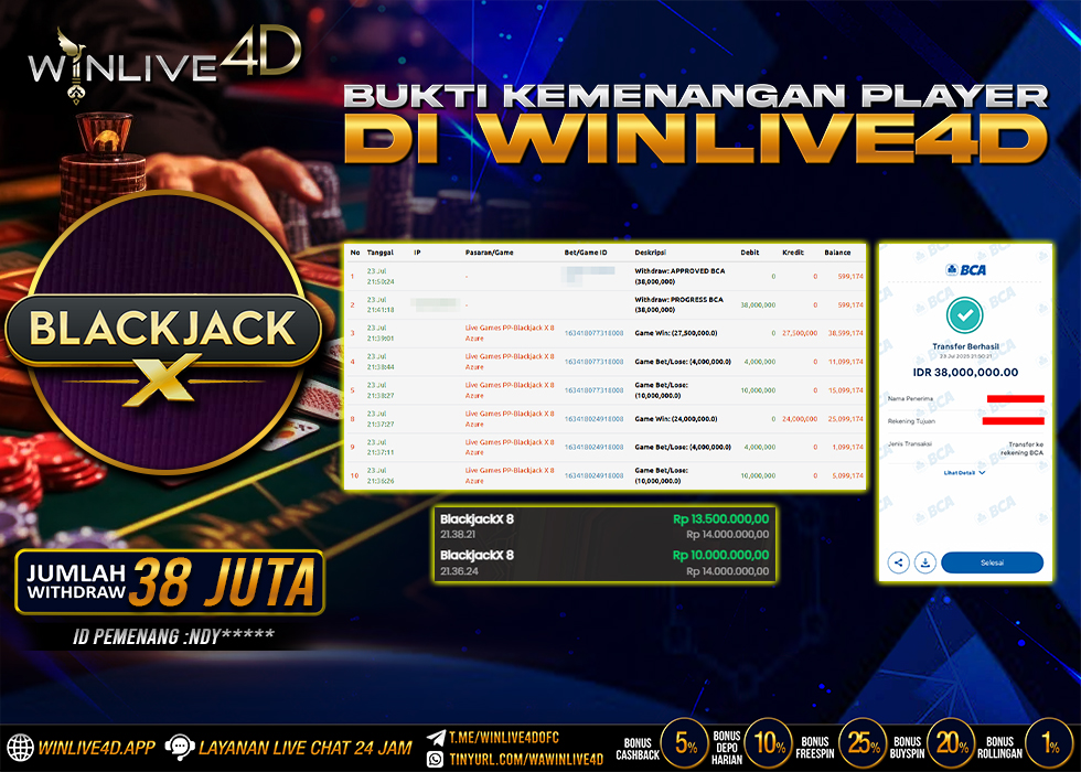 WINLIVE4D JACKPOT LIVE CASINO BLACKJACK