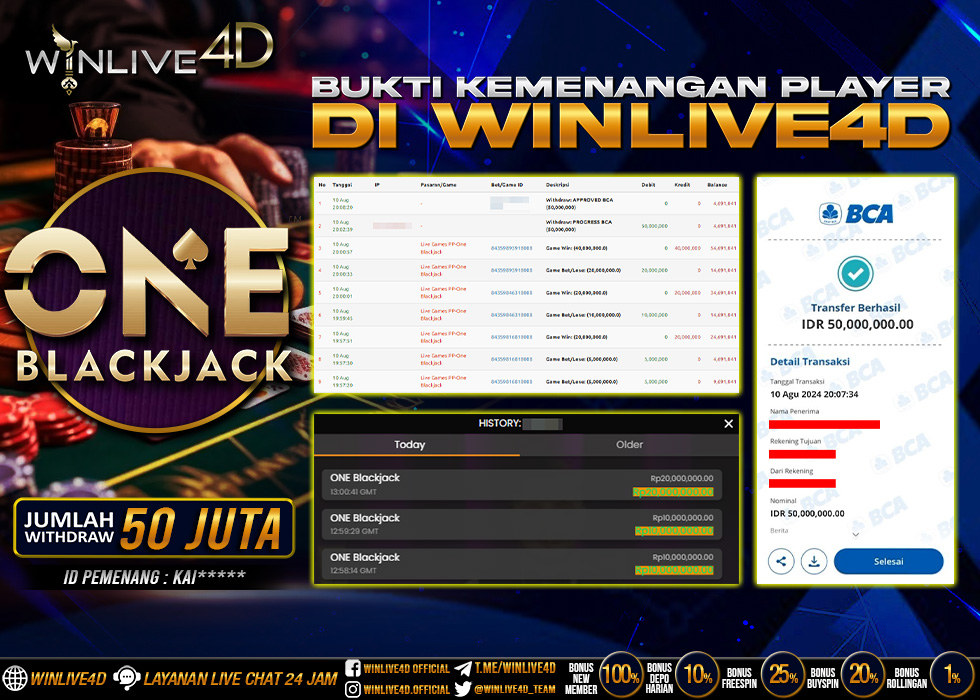 WINLIVE4D JACKPOT LIVE CASINO ONE BLACKJACK