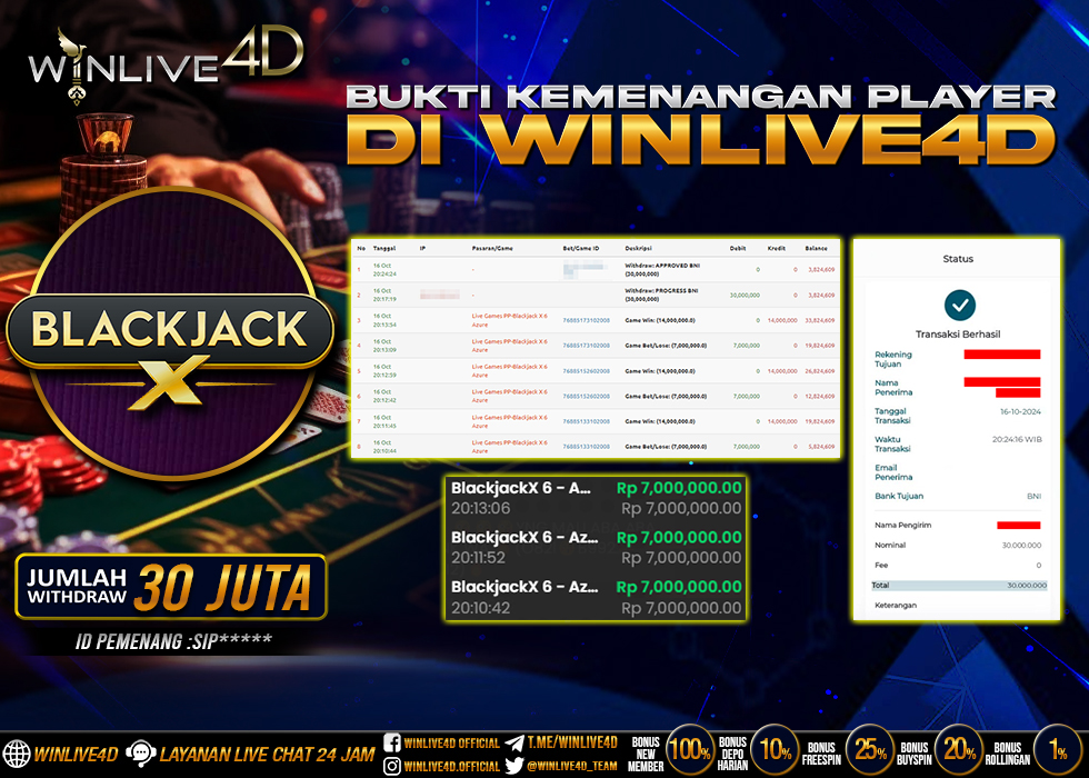 WINLIVE4D JACKPOT LIVE CASINO BLACKJACK