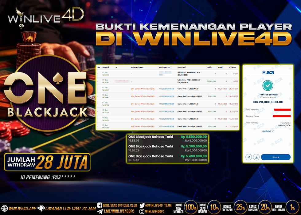 WINLIVE4D JACKPOT LIVE CASINO BLACKJACK