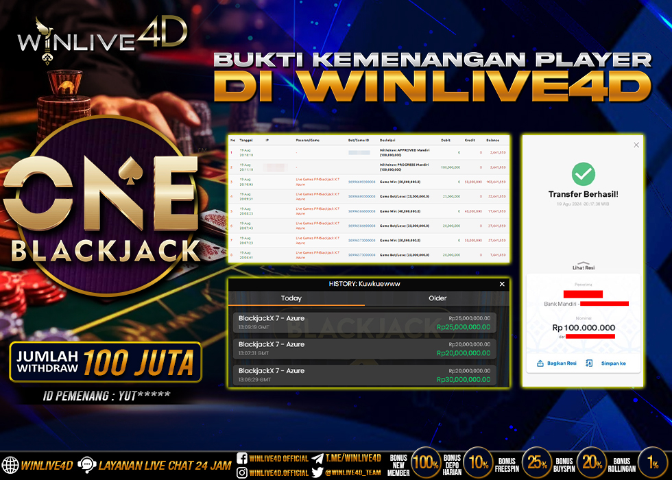 WINLIVE4D JACKPOT LIVE CASINO ONE BLACKJACK