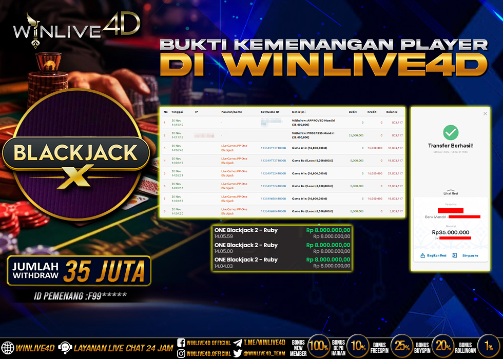 WINLIVE4D JACKPOT LIVE CASINO ONE BLACKJACK