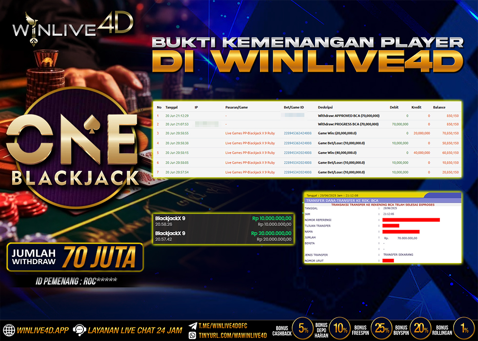 WINLIVE4D JACKPOT LIVE CASINO ONE BLACKJACK