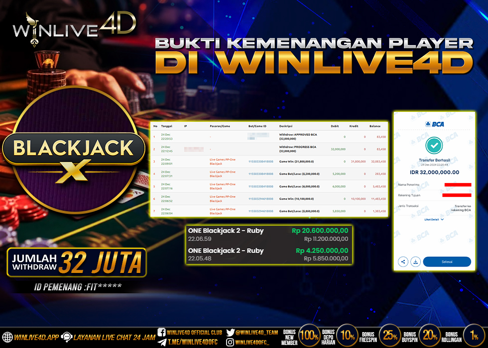 WINLIVE4D JACKPOT LIVE CASINO ONE BLACKJACK