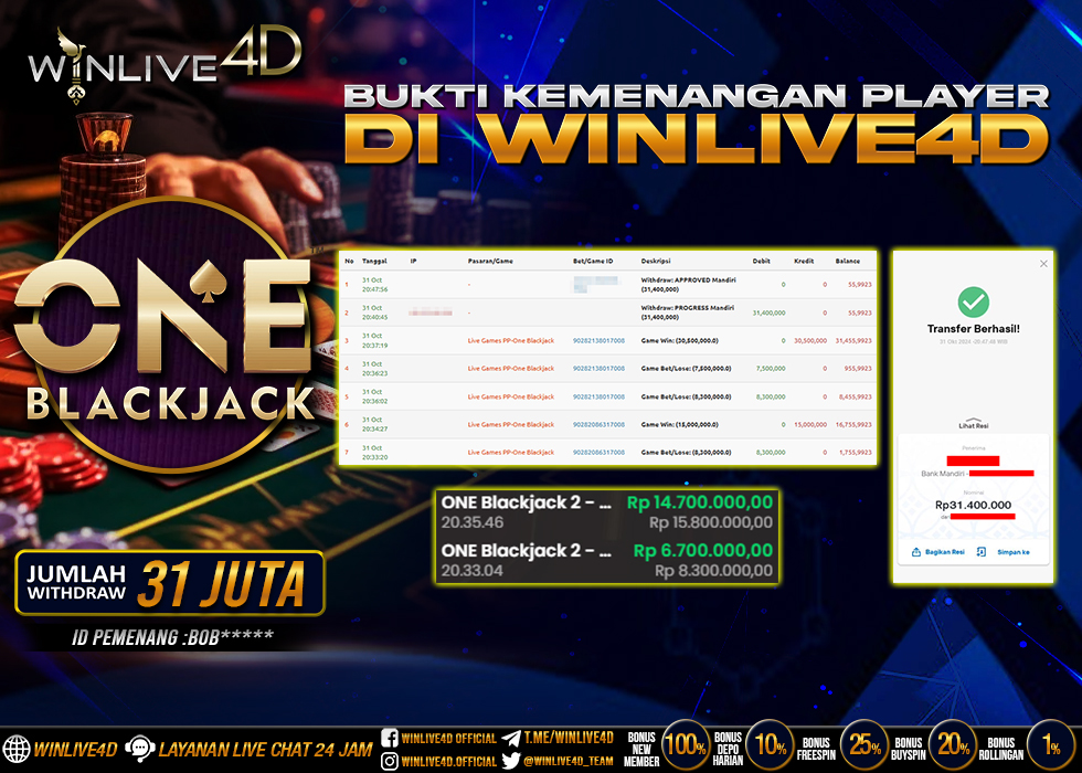WINLIVE4D JACKPOT LIVE CASINO BLACKJACK