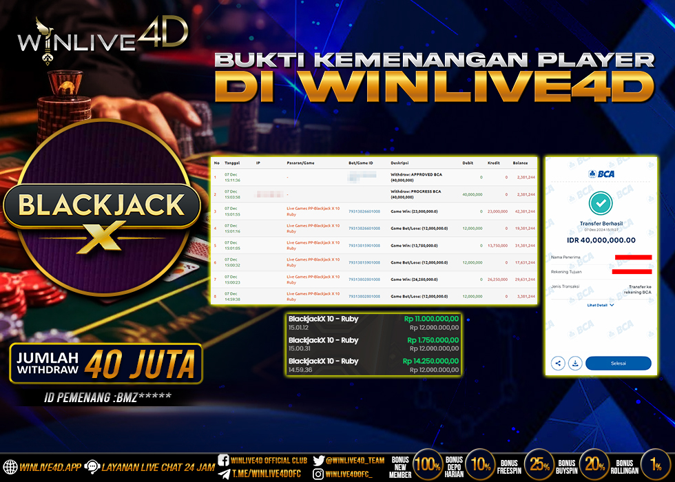 WINLIVE4D JACKPOT LIVE CASINO BLACKJACK