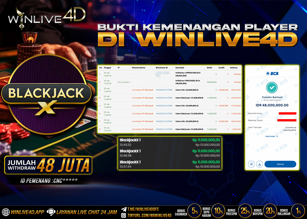 WINLIVE4D JACKPOT LIVE CASINO BLACKJACK