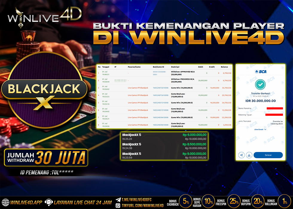 WINLIVE4D JACKPOT LIVE CASINO BLACKJACK