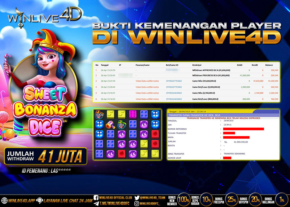 WINLIVE4D JACKPOT bonanza-dice