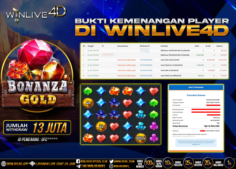 WINLIVE4D JACKPOT BONANZA GOLD