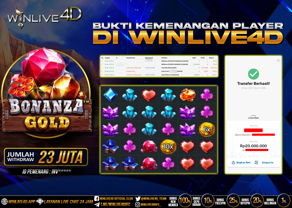 WINLIVE4D JACKPOT SLOT BONANZA GOLD