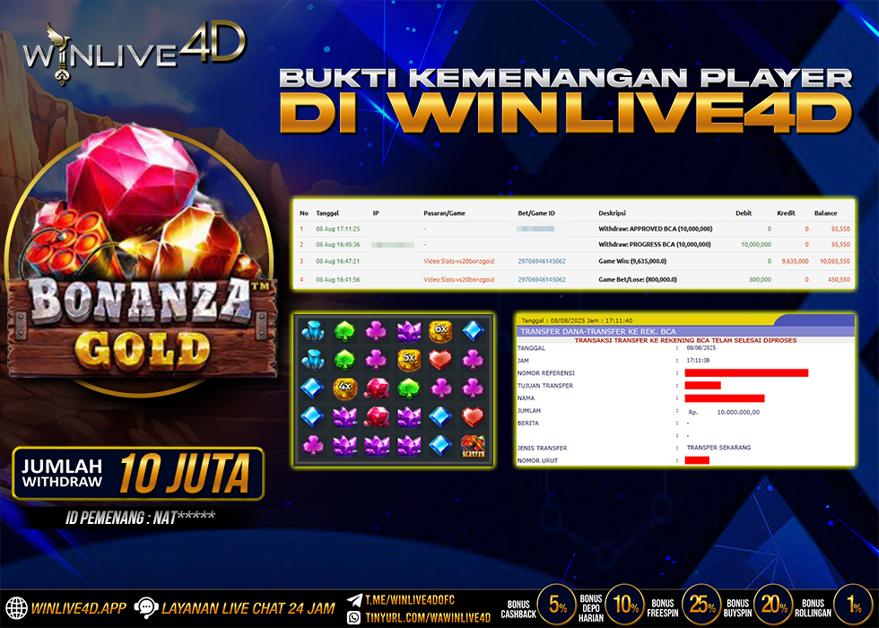 WINLIVE4D JACKPOT SLOT BONANZA GOLD
