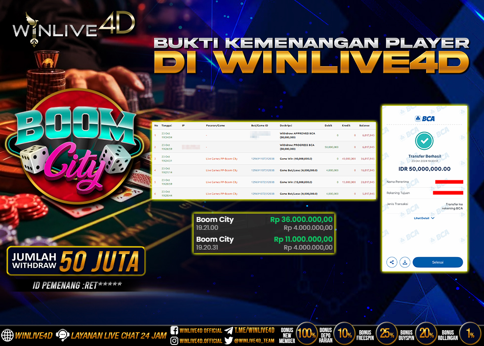 WINLIVE4D JACKPOT LIVE CASINO Rp.30.000.000