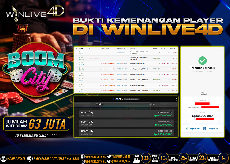 WINLIVE4D JACKPOT LIVE CASINO 63.000.000