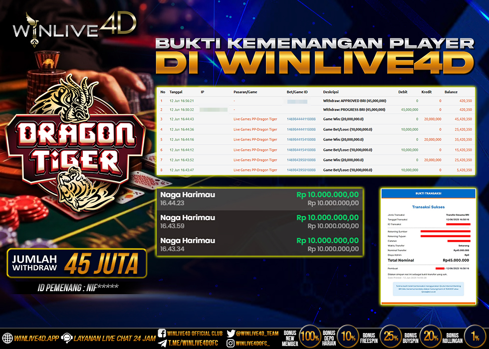 WINLIVE4D JACKPOT LIVE CASINO DRAGON TIGER
