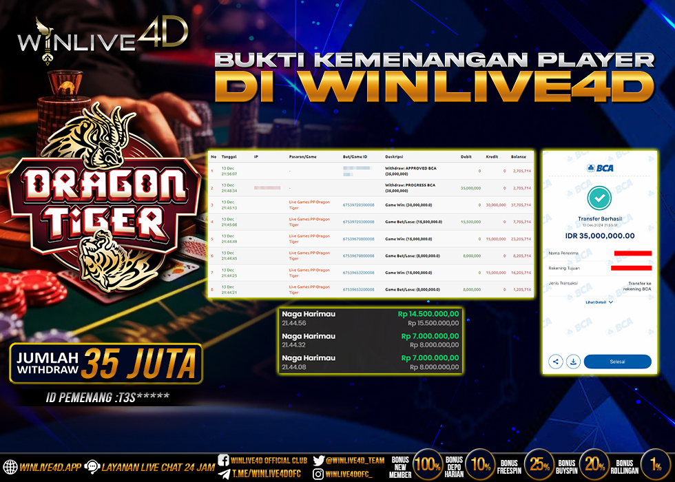 WINLIVE4D JACKPOT LIVE CASINO DRAGON TIGER